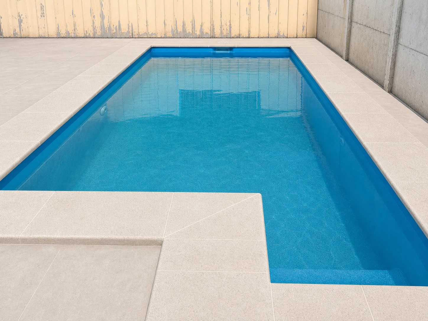 Detalle de piscina con bordes y terminaciones limpias